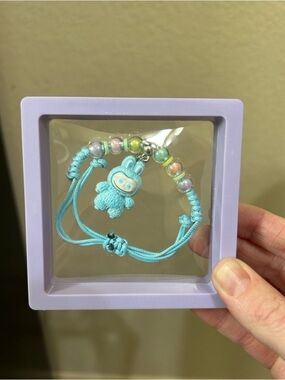 Labubu Little Monster Beaded Adjustable Woven Bracelet - Blue New